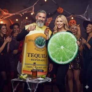 Couples Tequila And Lime Tunic Costumes Fits Sizes XS-XL Party Halloween NEW